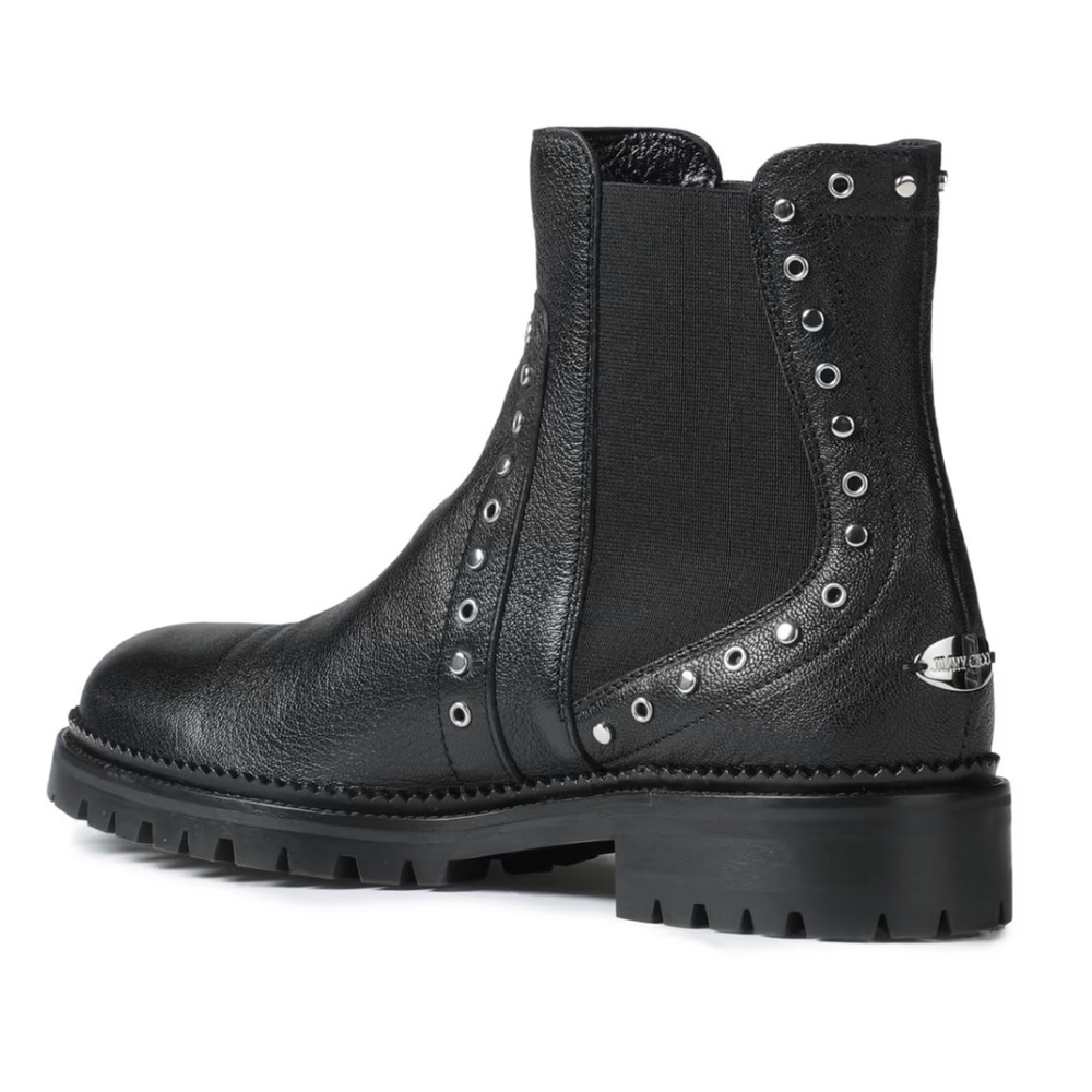 Jimmy Choo Burrow Studded Leather Chelsea Motorcycle Boot